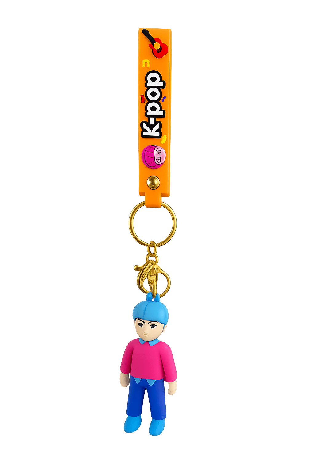 Porta-Chaves K-Pop com Fita Laranja