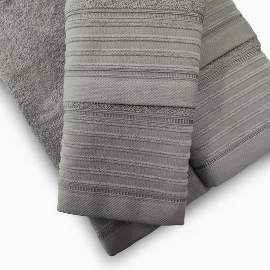 Jogo de Banho Jacquard 6 Peças Taupe
