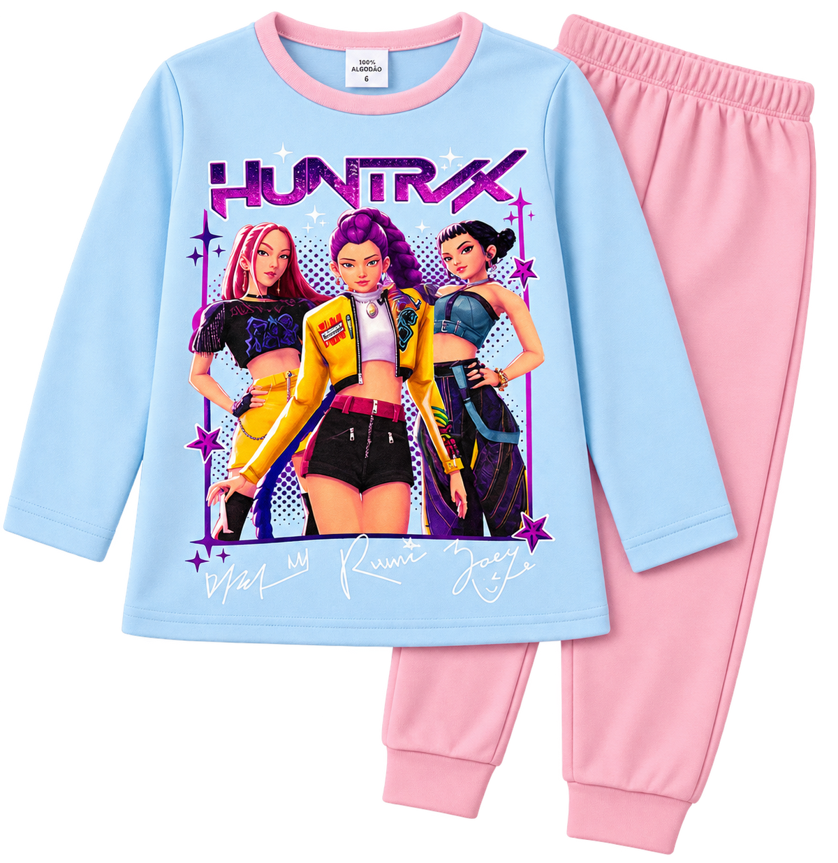 Pijama K-Pop Demon Hunters Azul e Rosa