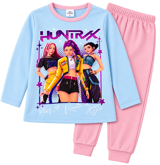 Pijama K-Pop Demon Hunters Azul e Rosa