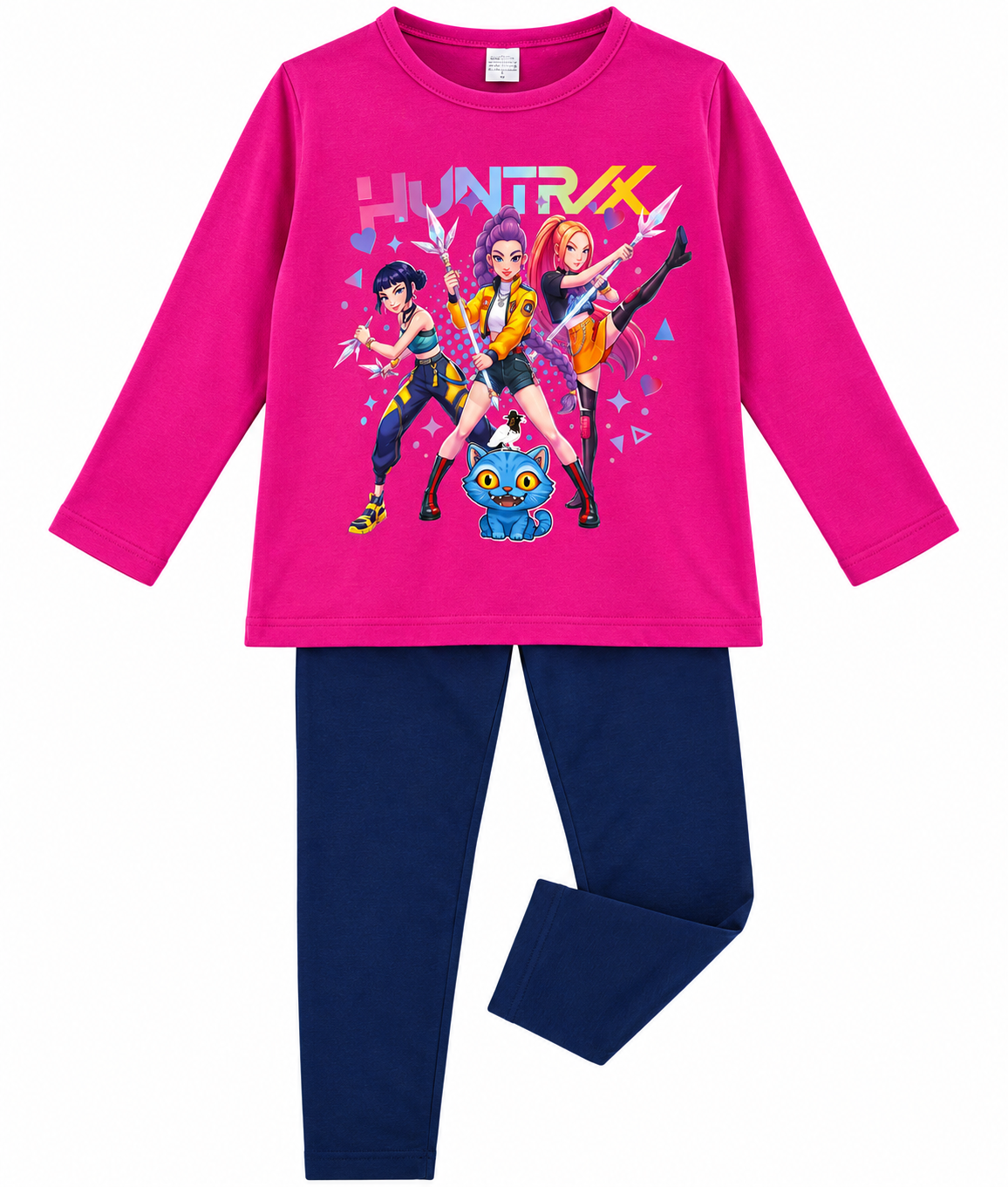 Fato de Treino Infantil Guerreiras K-Pop Rosa e Azul Marinho