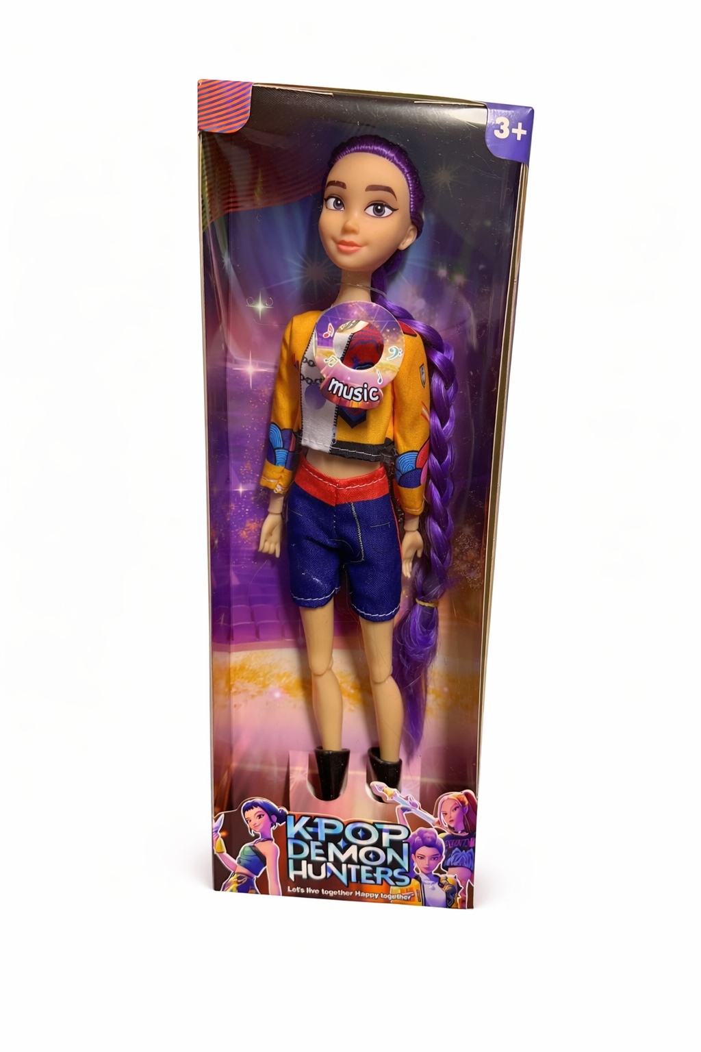 Boneca K POP Demon Hunters Rumi c/ música 30 cm