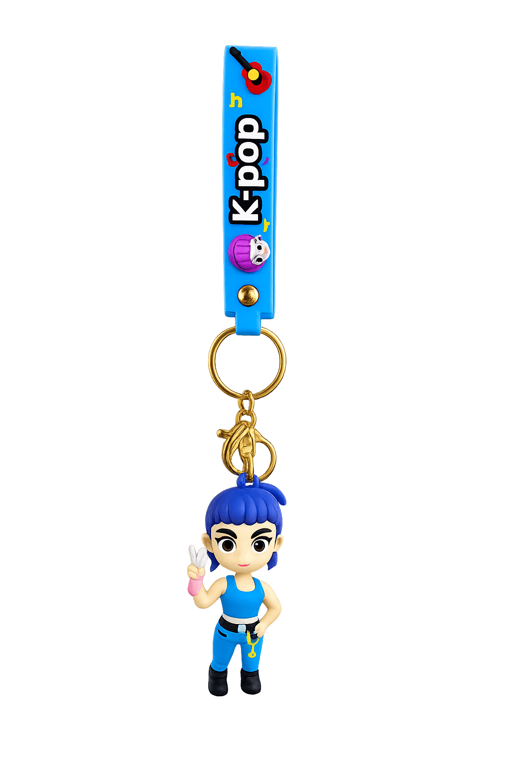 Porta-Chaves Zoey K-Pop com fita Azul