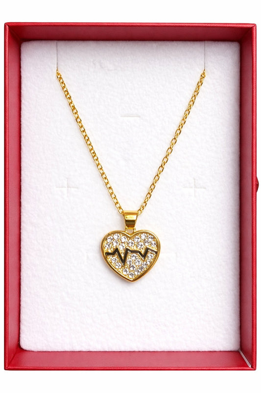 Colar com coração - aço inoxidável