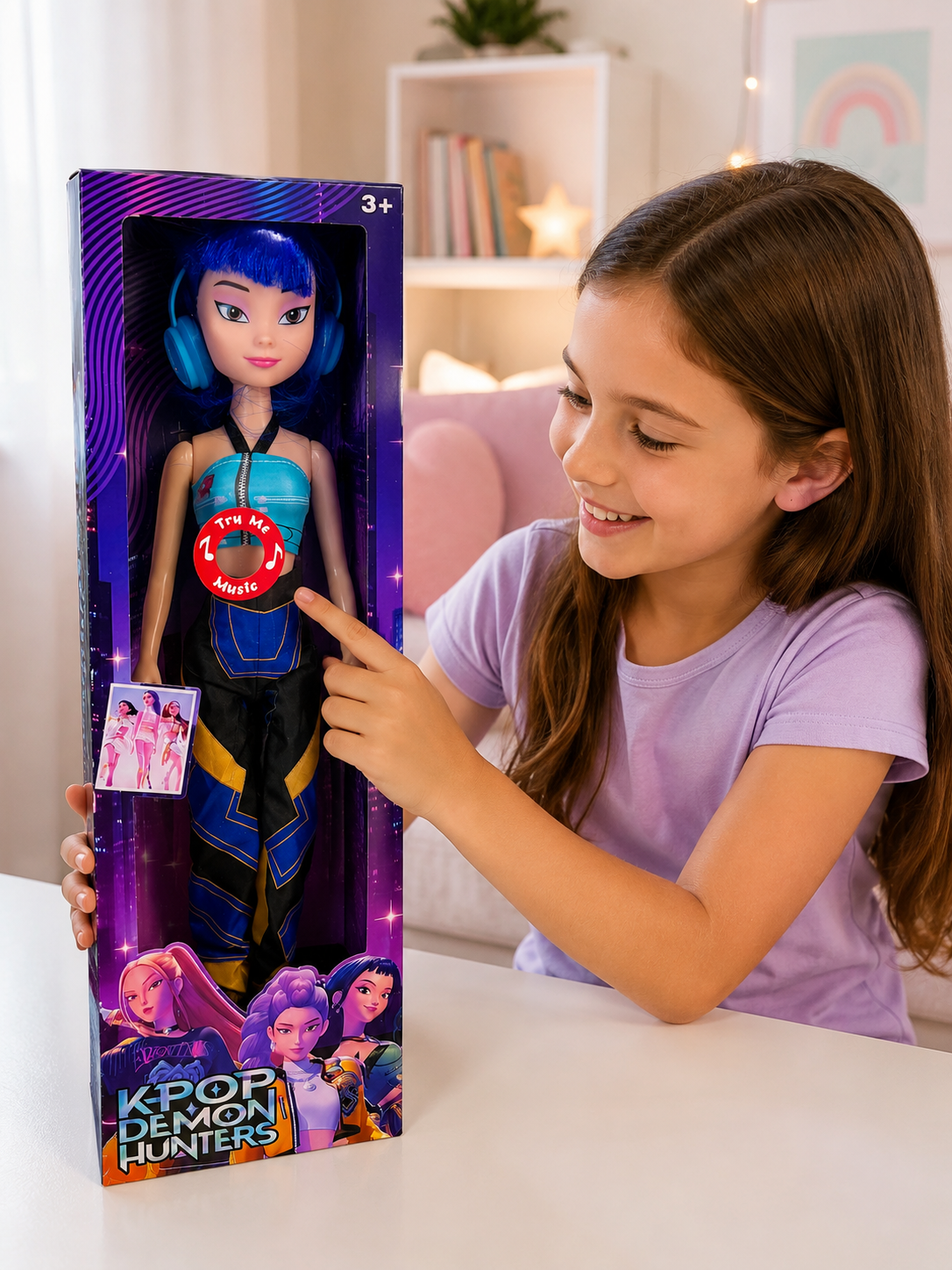 Boneca K POP Demon Hunters Zoey c/ música 40 cm