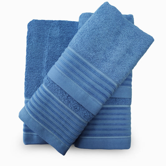 Jogo de Banho Jacquard 6 Peças Azul