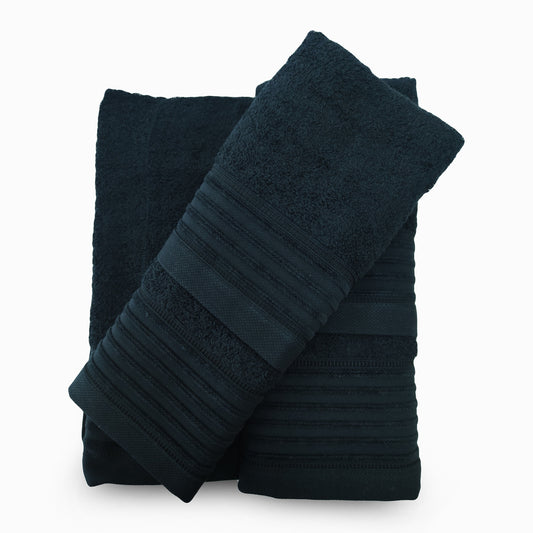 Jogo de Banho Jacquard 6 Peças Preto
