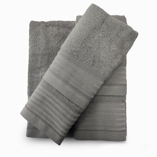 Jogo de Banho Jacquard 6 Peças Taupe