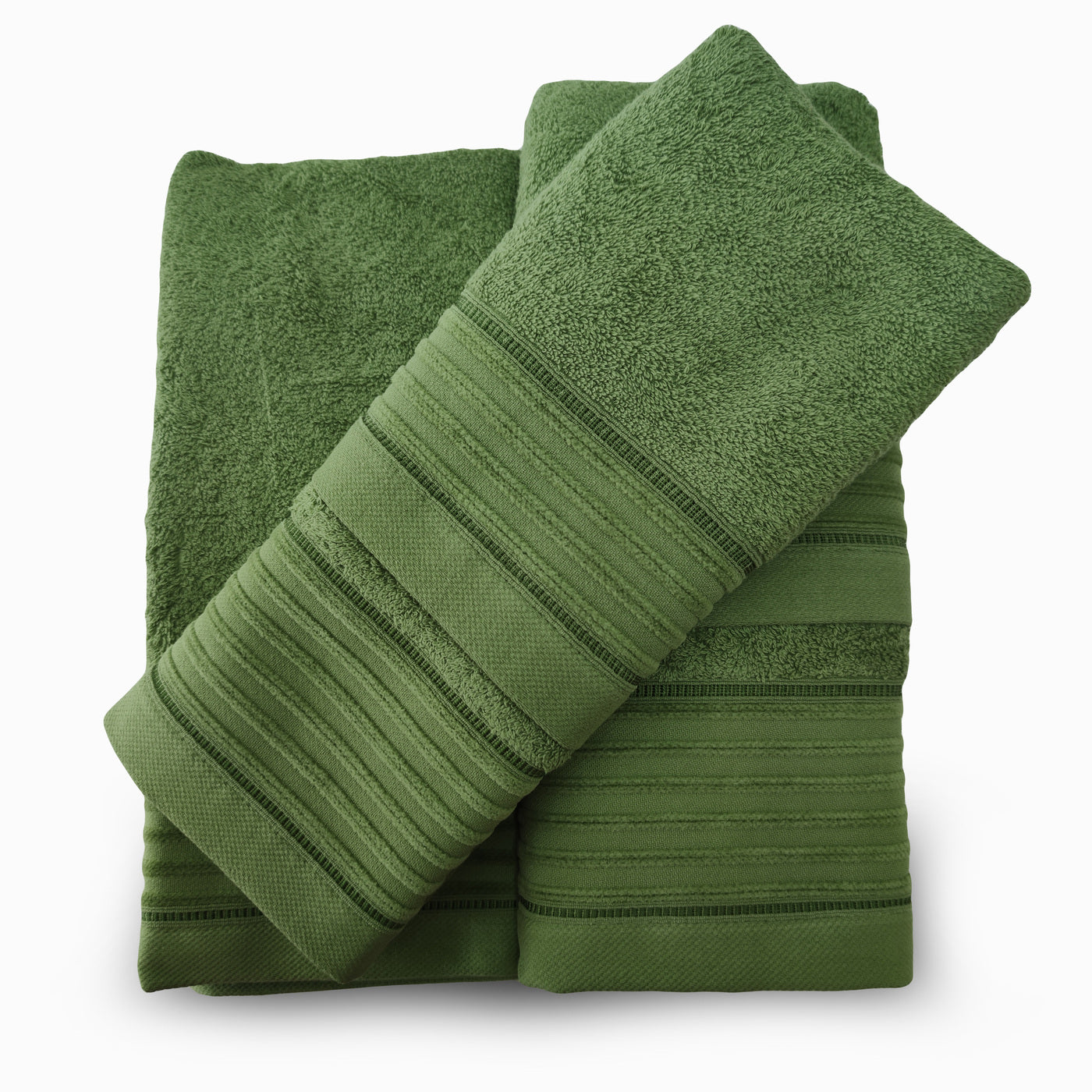 Jogo de Banho Jacquard 6 Peças Verde Garrafa