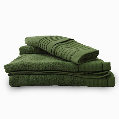 Jogo de Banho Jacquard 6 Peças Verde Garrafa