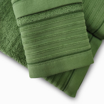 Jogo de Banho Jacquard 6 Peças Verde Garrafa