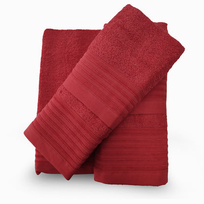 Jogo de Banho Jacquard 6 Peças Vermelho