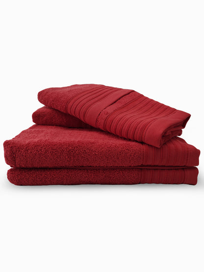 Jogo de Banho Jacquard 6 Peças Vermelho