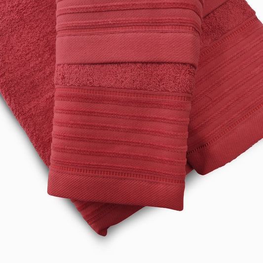 Jogo de Banho Jacquard 6 Peças Vermelho