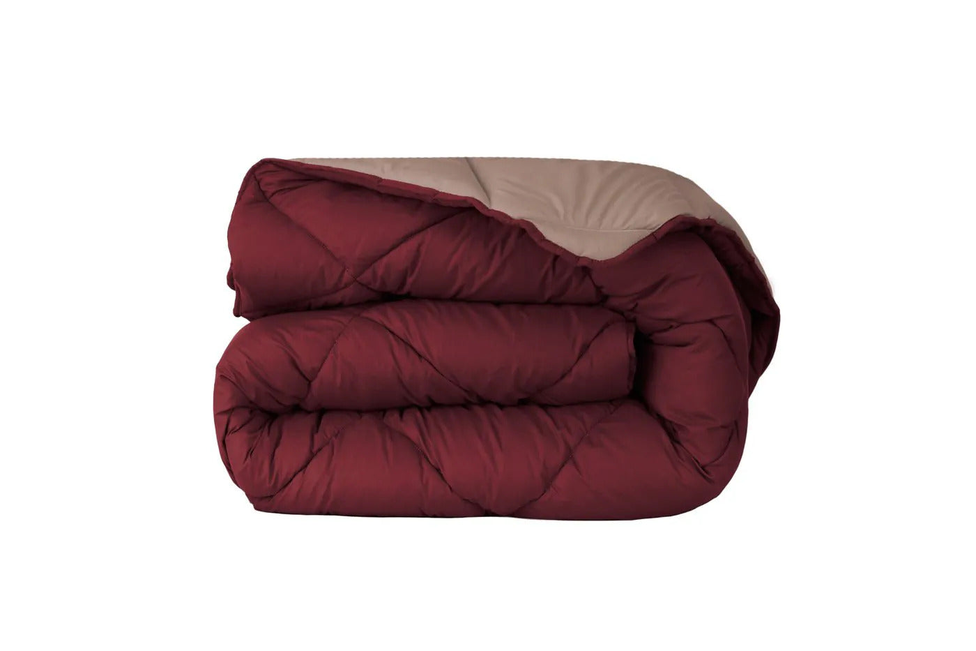 Edredom de Aquecimento Dupla Face Bicolor Bordo e Bege