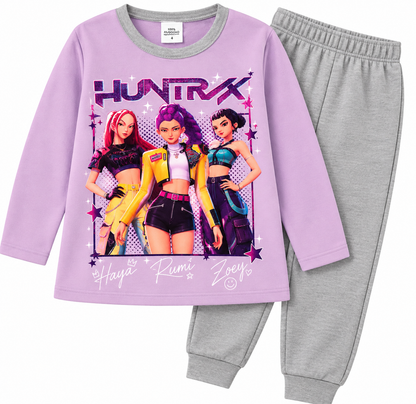 Pijama K-Pop Demon Hunters Lilás e Cinza