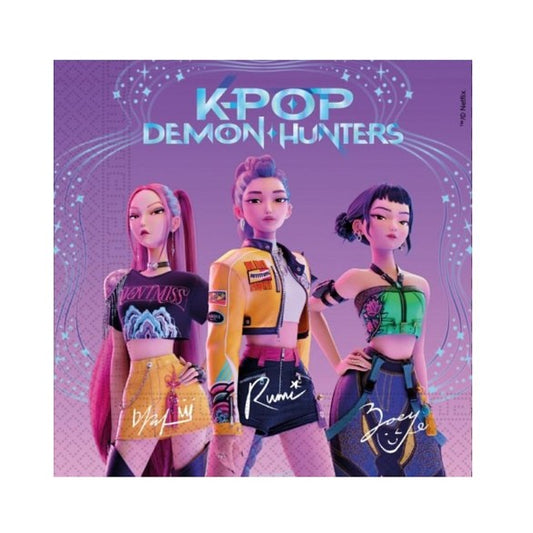Guardanapos KPOP Demon Hunters – Decoração Festa K-Pop