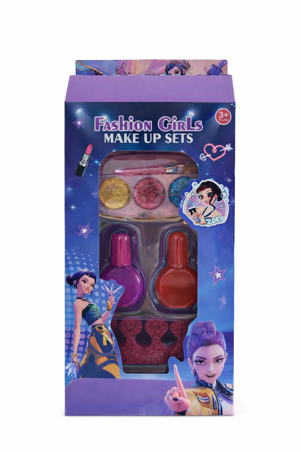 Kit com Vernizes e Sombras Glitter K-Pop Demon Hunters