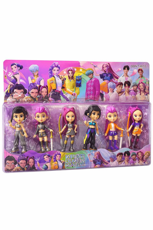 Conjunto de 6 miniaturas K POP Demon Hunters 10 cm