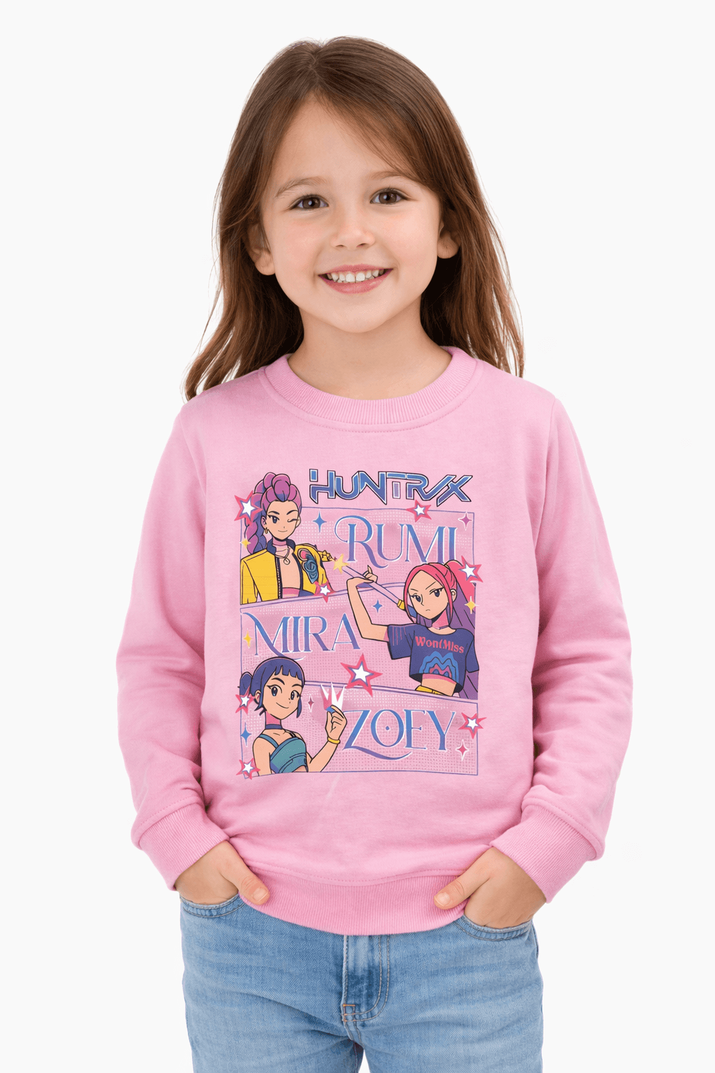 Sweat Infantil K-Pop Demon Hunters Huntrix – Rumi, Mira e Zoey